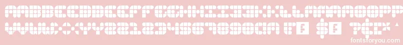 GridderSoft-Schriftart – Weiße Schriften auf rosa Hintergrund