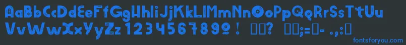 AmvinylHeavy Font – Blue Fonts on Black Background