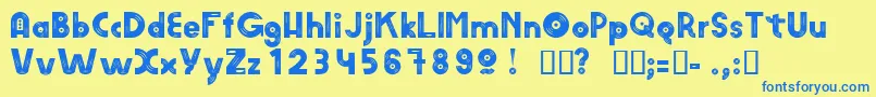 AmvinylHeavy Font – Blue Fonts on Yellow Background
