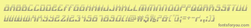 フォント1968odysseygradital – 黄色の背景に灰色の文字