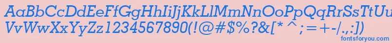 GeometricSlabserif703MediumItalicBtフォントについての詳細 フォントGeometricSlabserif703MediumItalicBt – ピンクの背景に青い文字