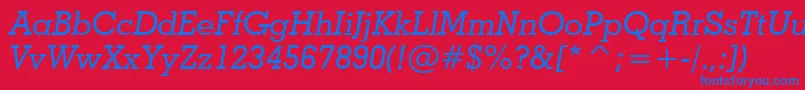 GeometricSlabserif703MediumItalicBt Font – Blue Fonts on Red Background