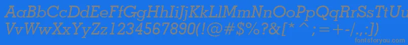 GeometricSlabserif703MediumItalicBt Font – Gray Fonts on Blue Background