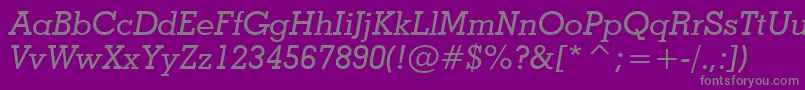 GeometricSlabserif703MediumItalicBt Font – Gray Fonts on Purple Background