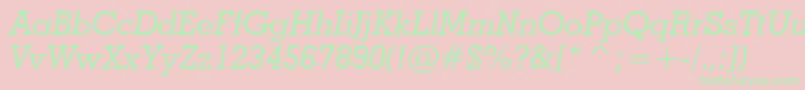 GeometricSlabserif703MediumItalicBt Font – Green Fonts on Pink Background