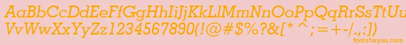 GeometricSlabserif703MediumItalicBt Font – Orange Fonts on Pink Background