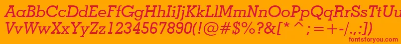 Шрифт GeometricSlabserif703MediumItalicBt – красные шрифты на оранжевом фоне