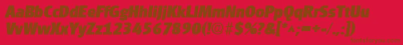GlasgowlhBoldItalic-Schriftart – Braune Schriften auf rotem Hintergrund