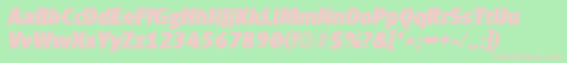 GlasgowlhBoldItalic Font – Pink Fonts on Green Background