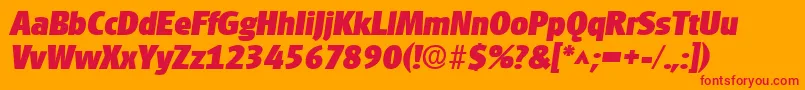 GlasgowlhBoldItalic Font – Red Fonts on Orange Background