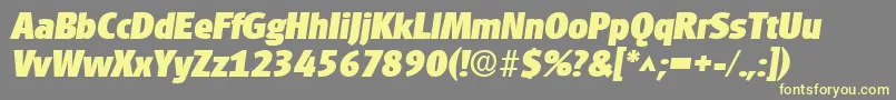 Шрифт GlasgowlhBoldItalic – жёлтые шрифты на сером фоне
