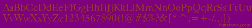 Caslon540Bt-Schriftart – Braune Schriften auf violettem Hintergrund