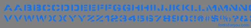 SpacedockStencil Font – Blue Fonts on Gray Background