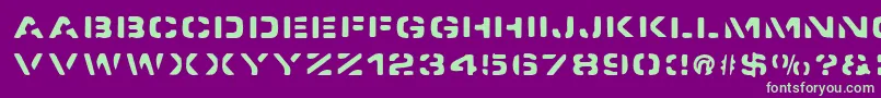 SpacedockStencil Font – Green Fonts on Purple Background