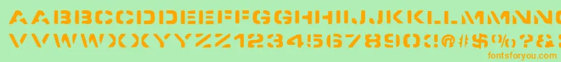 SpacedockStencil Font – Orange Fonts on Green Background