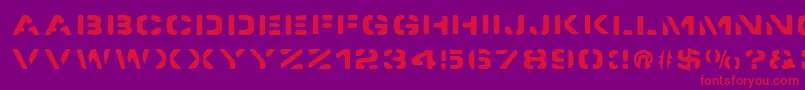 SpacedockStencil Font – Red Fonts on Purple Background