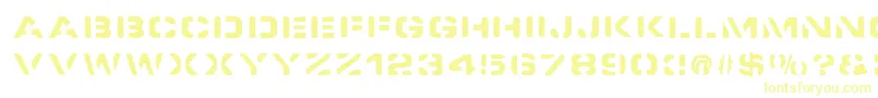 SpacedockStencil Font – Yellow Fonts on White Background