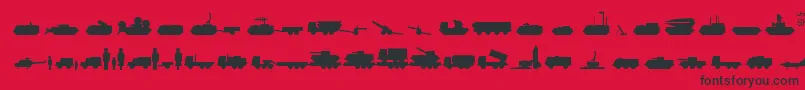 Шрифт Milpics – чёрные шрифты на красном фоне