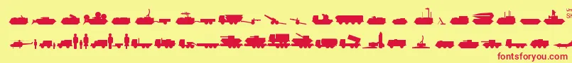 Milpics Font – Red Fonts on Yellow Background