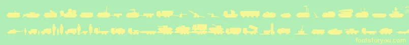Milpics Font – Yellow Fonts on Green Background