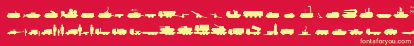 Milpics Font – Yellow Fonts on Red Background