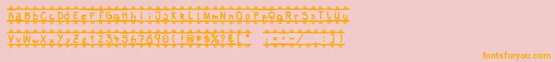 フォントFeBanner – オレンジの文字がピンクの背景にあります。