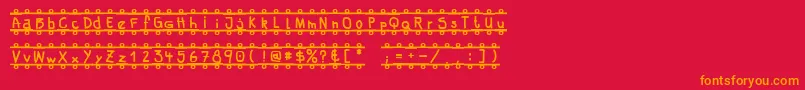 FeBanner Font – Orange Fonts on Red Background