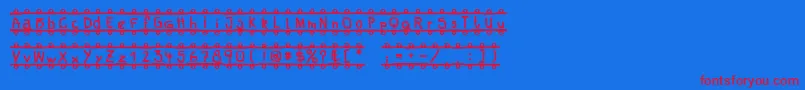 フォントFeBanner – 赤い文字の青い背景