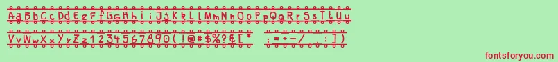 フォントFeBanner – 赤い文字の緑の背景