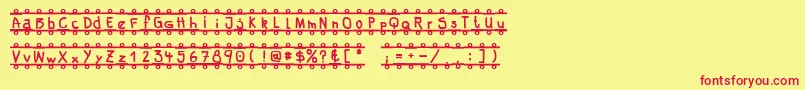 フォントFeBanner – 赤い文字の黄色い背景