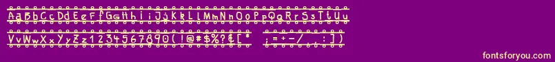 FeBanner-Schriftart – Gelbe Schriften auf violettem Hintergrund