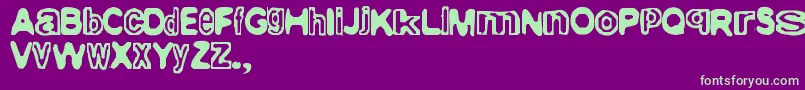 Amateurlobotomy Font – Green Fonts on Purple Background