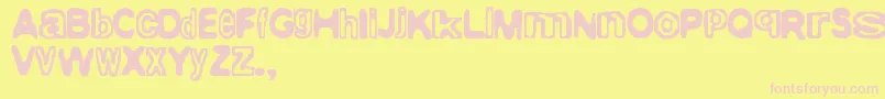 Amateurlobotomy Font – Pink Fonts on Yellow Background