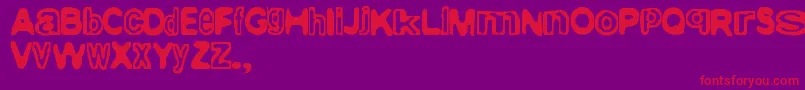 Amateurlobotomy Font – Red Fonts on Purple Background