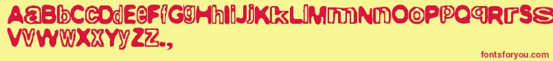 Amateurlobotomy Font – Red Fonts on Yellow Background