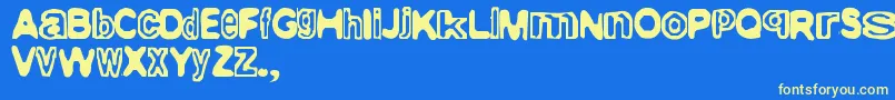 Amateurlobotomy Font – Yellow Fonts on Blue Background