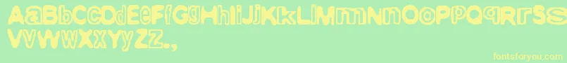 Amateurlobotomy Font – Yellow Fonts on Green Background