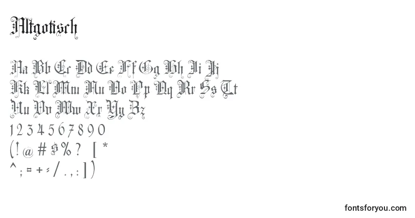 Czcionka Altgotisch – alfabet, cyfry, specjalne znaki
