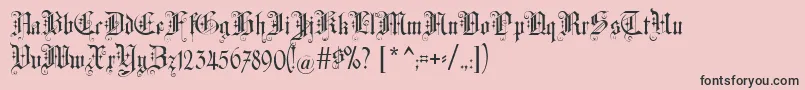 フォントAltgotisch – ピンクの背景に黒い文字