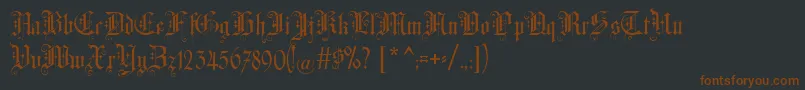 フォントAltgotisch – 黒い背景に茶色のフォント