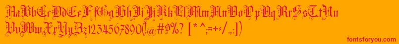 Altgotisch Font – Red Fonts on Orange Background