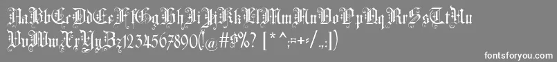 フォントAltgotisch – 灰色の背景に白い文字