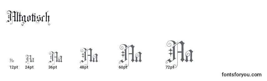 Размеры шрифта Altgotisch