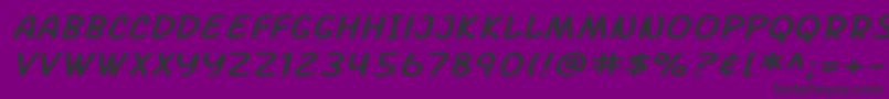 Czcionka SfArchRivalExtendedItalic – czarne czcionki na fioletowym tle