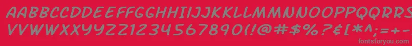 SfArchRivalExtendedItalic-Schriftart – Graue Schriften auf rotem Hintergrund