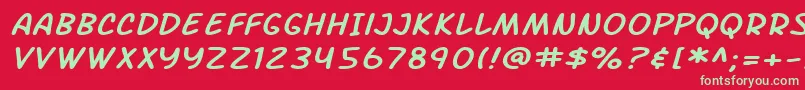 SfArchRivalExtendedItalic Font – Green Fonts on Red Background
