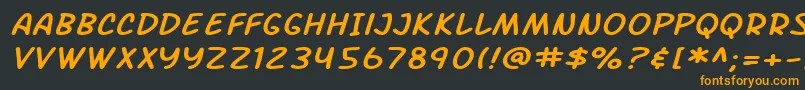 フォントSfArchRivalExtendedItalic – 黒い背景にオレンジの文字