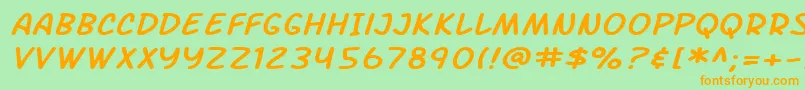 SfArchRivalExtendedItalic Font – Orange Fonts on Green Background