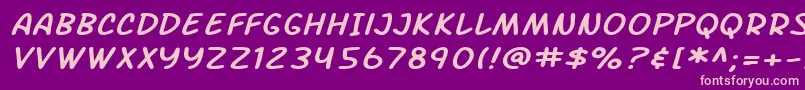 SfArchRivalExtendedItalic Font – Pink Fonts on Purple Background
