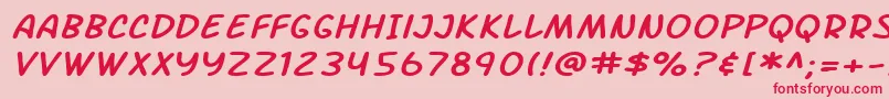 SfArchRivalExtendedItalic Font – Red Fonts on Pink Background